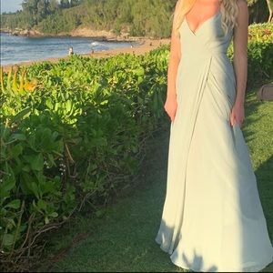 Mint colored long formal dress